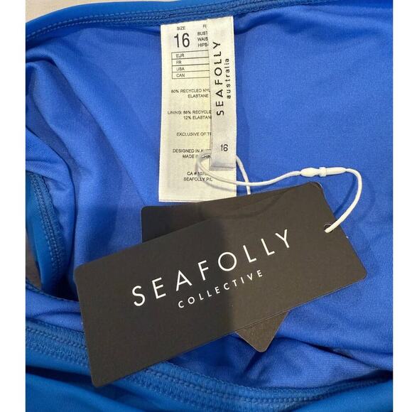 NWT Seafolly Collective Women's Azure Twist Band Hipster Bottom Size 16 or US 12 - Picture 8 of 9